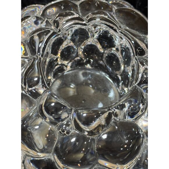 Orrefors Swedan Holland Raspberry Textured Clear Glass Tealight Candle H… - Picture 2 of 7